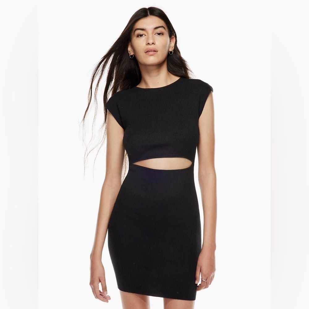 Aritzia Wilfred Free Cut-Out Knit Mini Dress